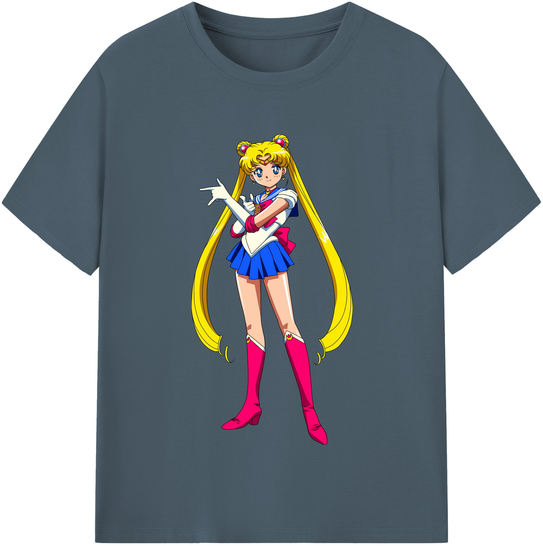 （画像用） 美少女戦士セーラームーン 月野 うさぎ つきの うさぎ Sailor Moon Tsukino Usagi 綿100％半袖Tシャツ（フロントプリント）